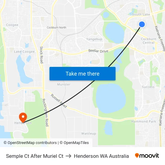 Semple Ct After Muriel Ct to Henderson WA Australia map