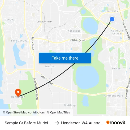 Semple Ct Before Muriel Ct to Henderson WA Australia map