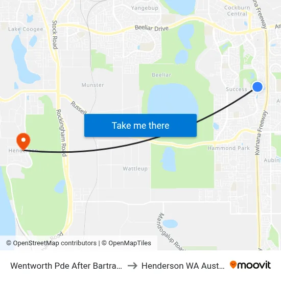 Wentworth Pde After Bartram Rd to Henderson WA Australia map