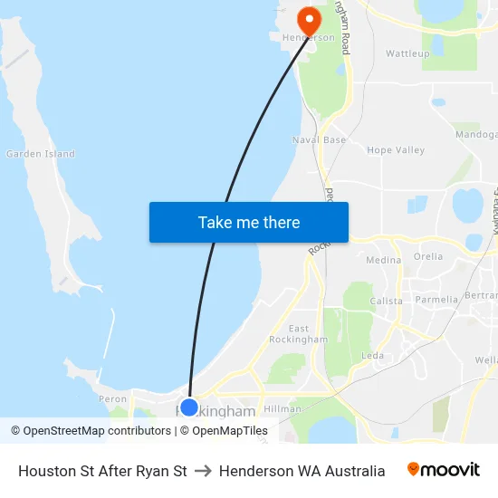 Houston St After Ryan St to Henderson WA Australia map