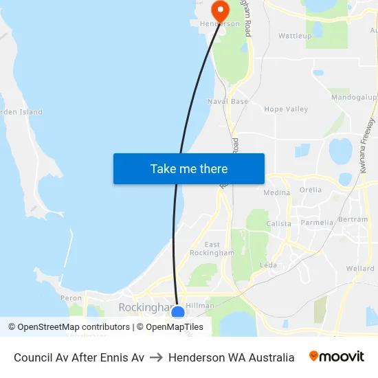 Council Av After Ennis Av to Henderson WA Australia map
