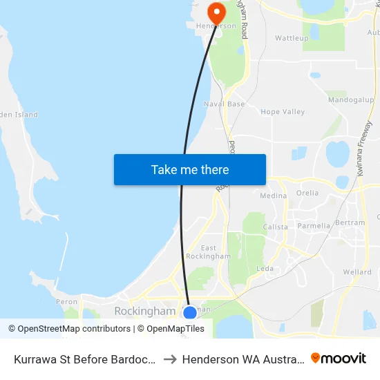 Kurrawa St Before Bardoc Ct to Henderson WA Australia map