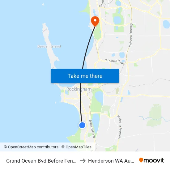 Grand Ocean Bvd Before Fendam St to Henderson WA Australia map
