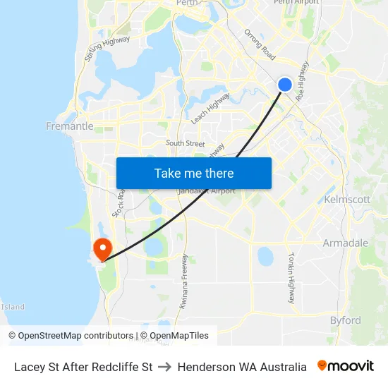 Lacey St After Redcliffe St to Henderson WA Australia map