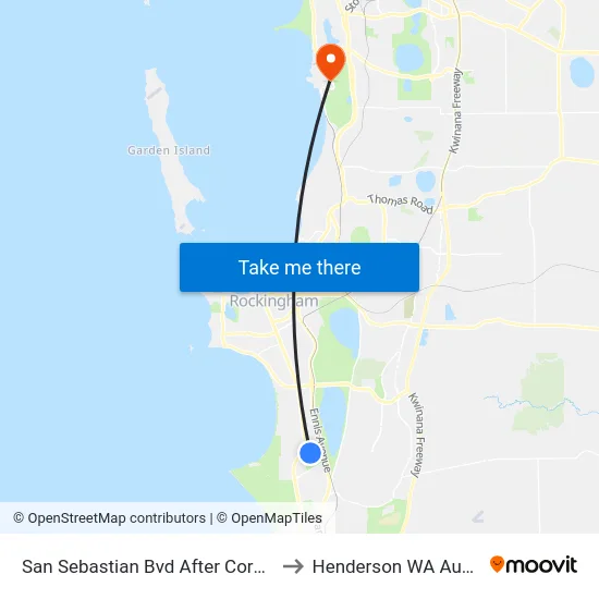 San Sebastian Bvd After Cordoba Av to Henderson WA Australia map
