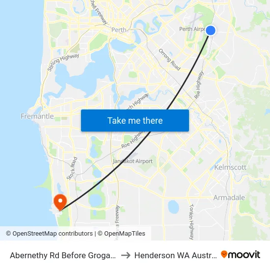 Abernethy Rd Before Grogan Rd to Henderson WA Australia map