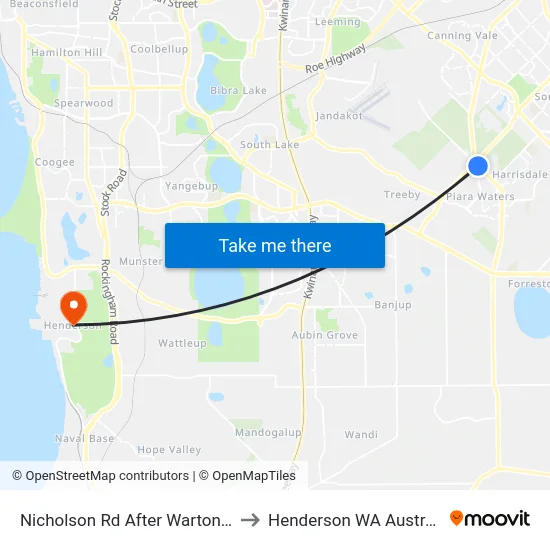 Nicholson Rd After Warton Rd to Henderson WA Australia map