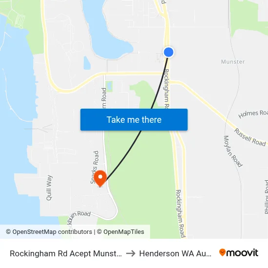 Rockingham Rd Acept Munster Tafe to Henderson WA Australia map
