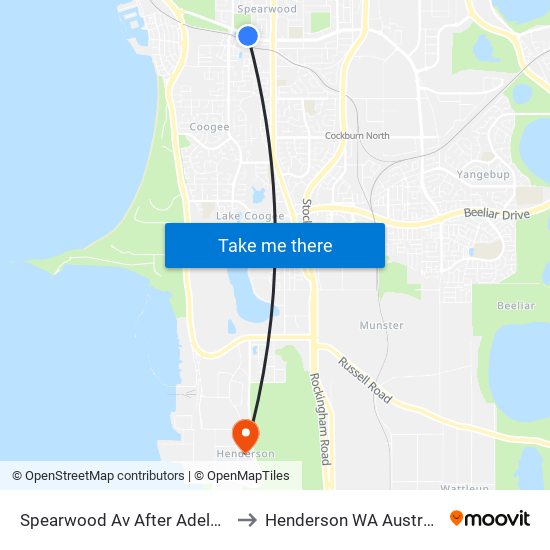 Spearwood Av After Adela Pl to Henderson WA Australia map