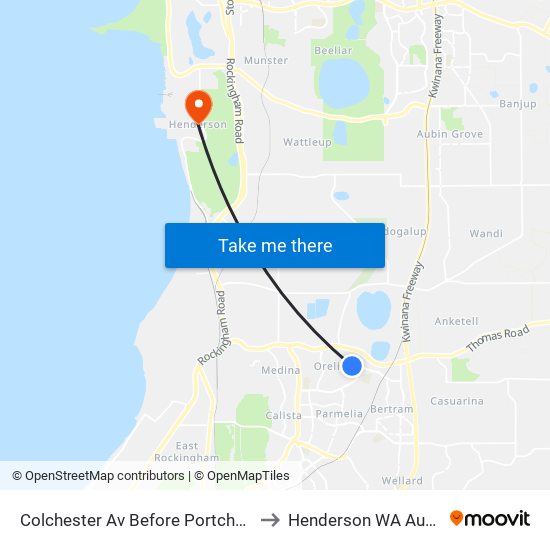 Colchester Av Before Portchester Av to Henderson WA Australia map