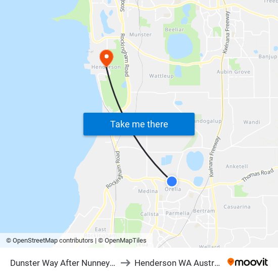 Dunster Way After Nunney Rd to Henderson WA Australia map