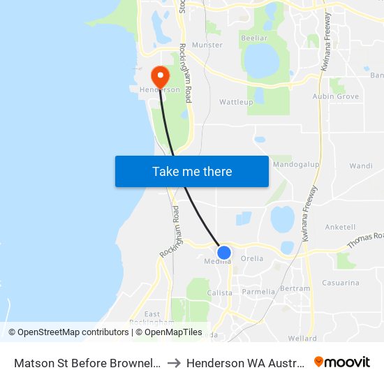 Matson St Before Brownell Cr to Henderson WA Australia map