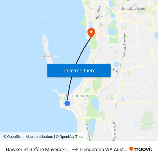 Hawker St Before Maverick Prom to Henderson WA Australia map