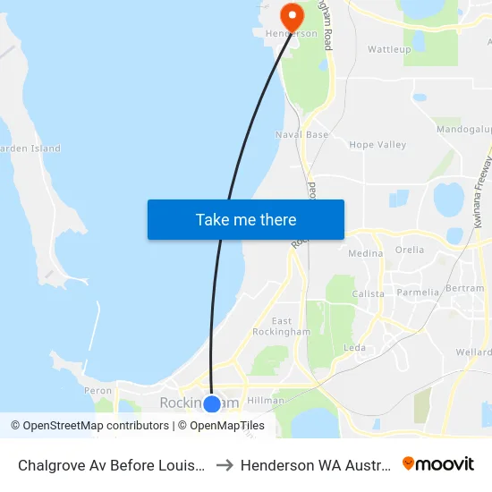 Chalgrove Av Before Louise St to Henderson WA Australia map