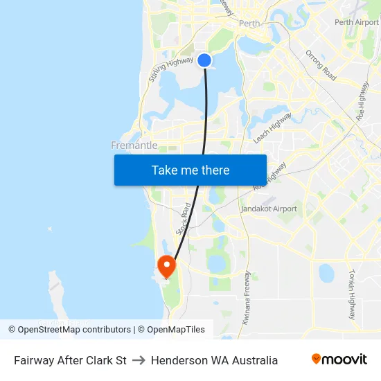 Fairway   After Clark St to Henderson WA Australia map