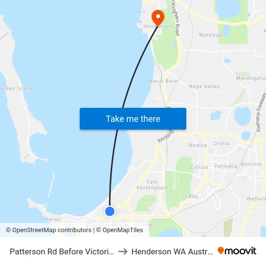 Patterson Rd Before Victoria St to Henderson WA Australia map