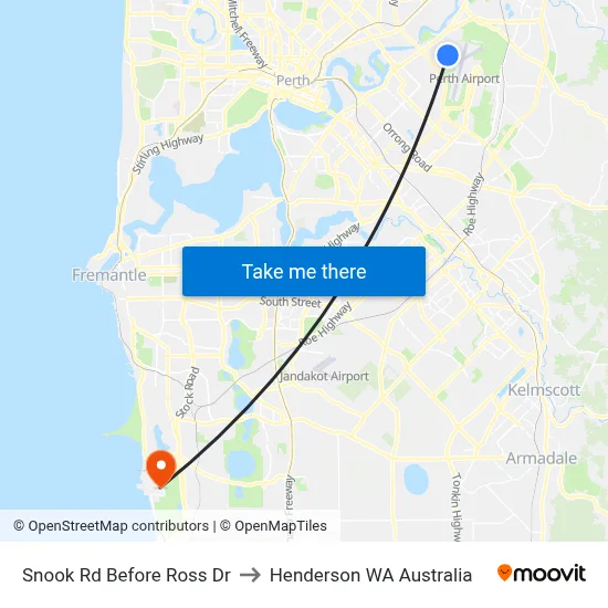 Snook Rd Before Ross Dr to Henderson WA Australia map