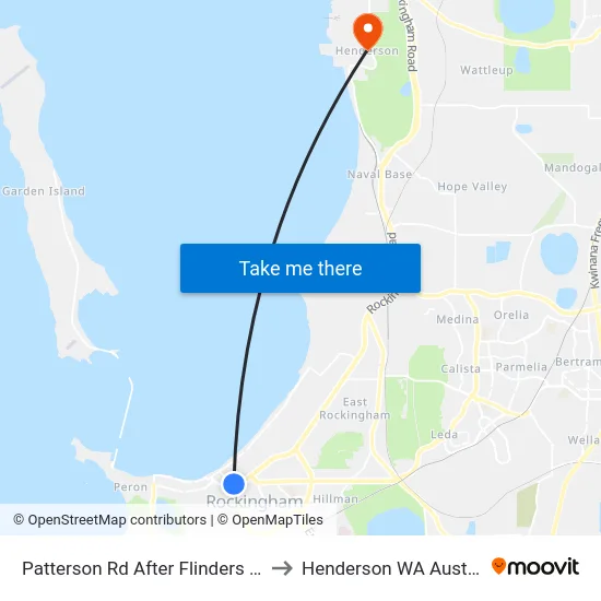 Patterson Rd After Flinders Lane to Henderson WA Australia map