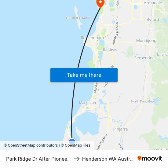 Park Ridge Dr After Pioneer Ct to Henderson WA Australia map