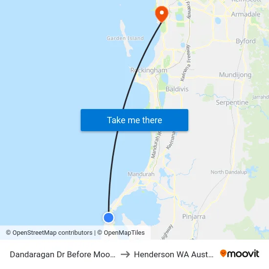 Dandaragan Dr Before Moora Cl to Henderson WA Australia map