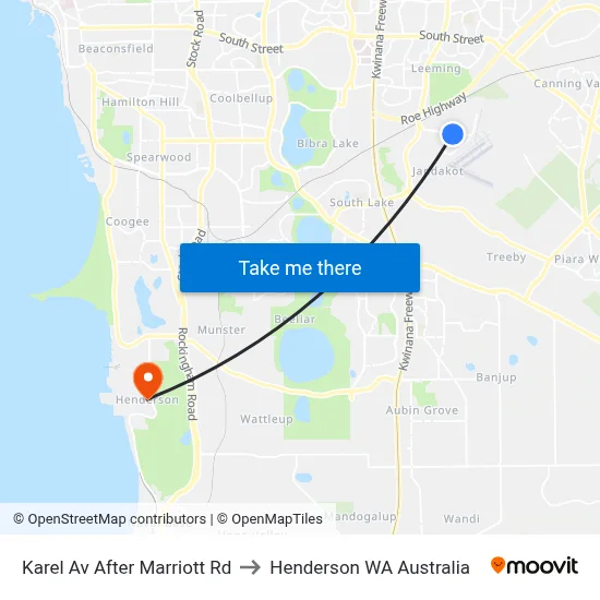 Karel Av After Marriott Rd to Henderson WA Australia map
