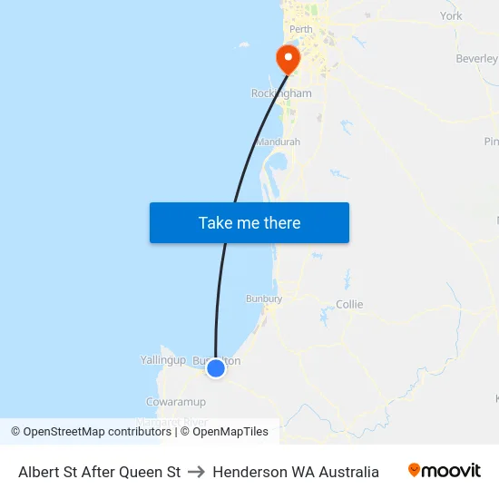 Albert St After Queen St to Henderson WA Australia map