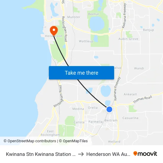 Kwinana Stn Kwinana Station Transwa to Henderson WA Australia map