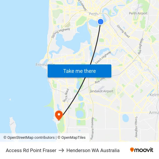 Access Rd Point Fraser to Henderson WA Australia map