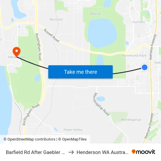 Barfield Rd After Gaebler Rd to Henderson WA Australia map