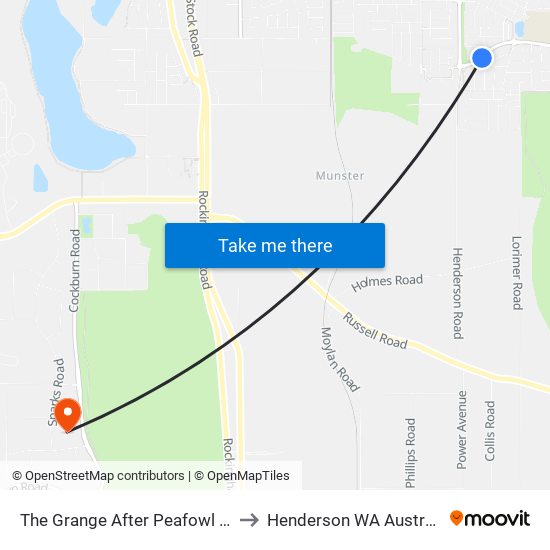 The Grange   After Peafowl Wy to Henderson WA Australia map