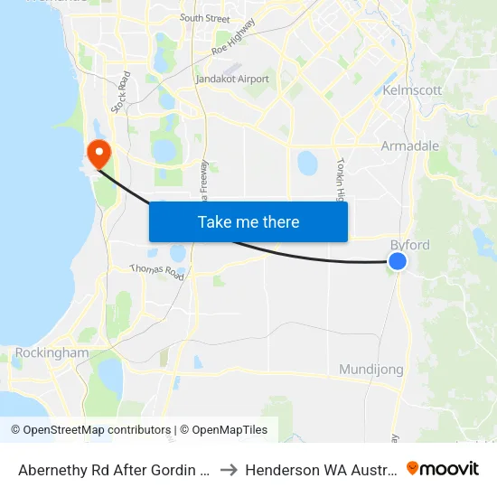 Abernethy Rd After Gordin Way to Henderson WA Australia map