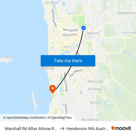 Marshall Rd After Altone Road to Henderson WA Australia map