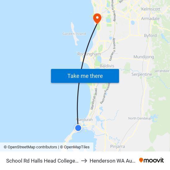 School Rd Halls Head College Stand 4 to Henderson WA Australia map