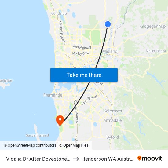 Vidalia Dr After Dovestone Rd to Henderson WA Australia map