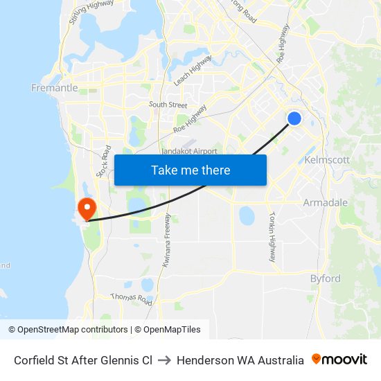 Corfield St After Glennis Cl to Henderson WA Australia map