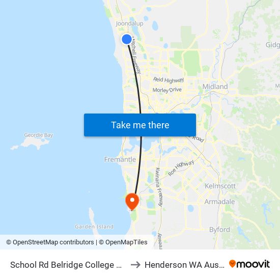 School Rd Belridge College Stand 3 to Henderson WA Australia map