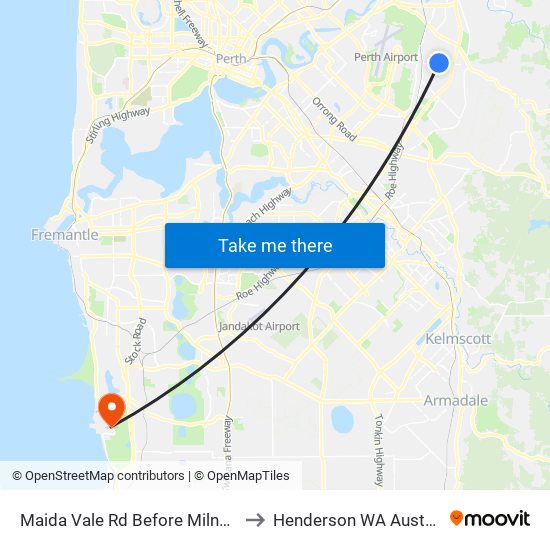 Maida Vale Rd Before Milner Rd to Henderson WA Australia map