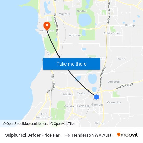 Sulphur Rd Befoer Price Parkway to Henderson WA Australia map