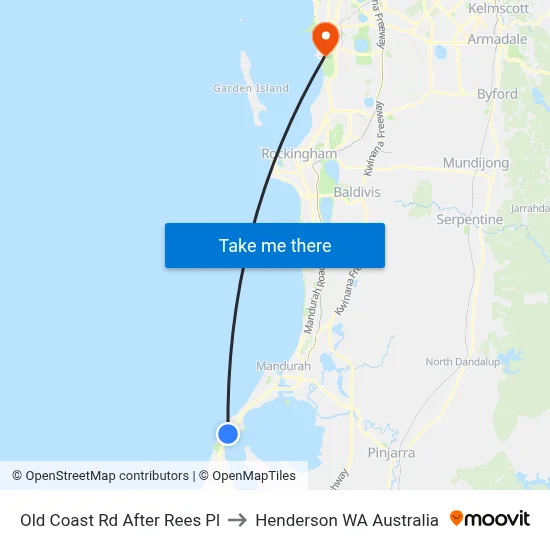 Old Coast Rd After Rees Pl to Henderson WA Australia map