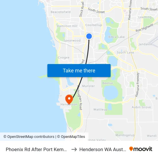 Phoenix Rd After Port Kembla Dr to Henderson WA Australia map