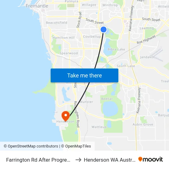 Farrington Rd After Progress  Dr to Henderson WA Australia map