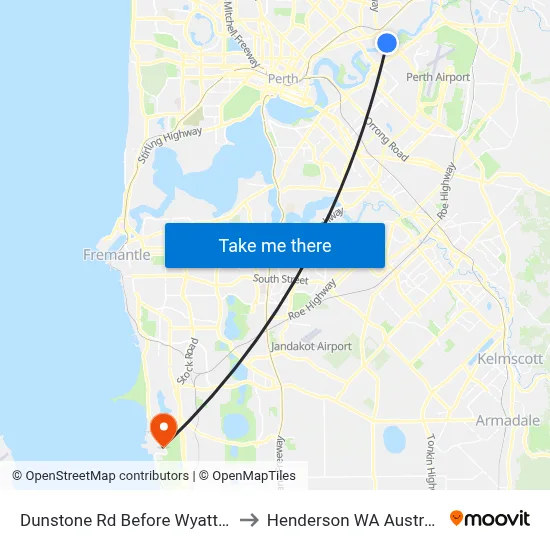 Dunstone Rd Before Wyatt Rd to Henderson WA Australia map