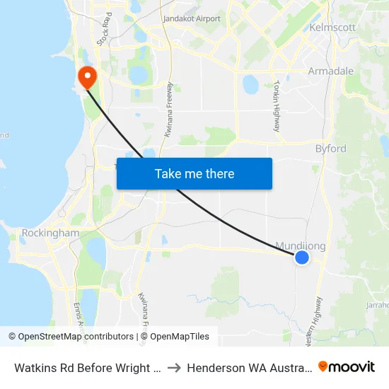 Watkins Rd Before Wright Rd to Henderson WA Australia map