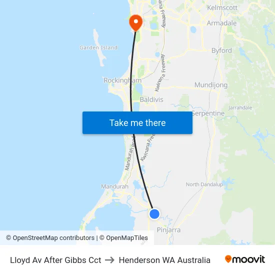 Lloyd Av After Gibbs Cct to Henderson WA Australia map