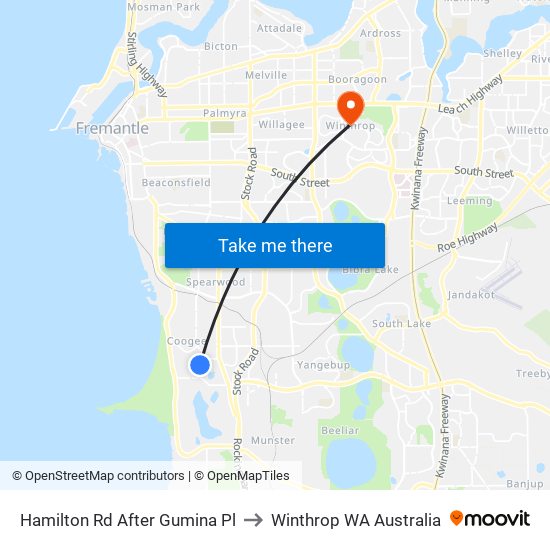 Hamilton Rd After Gumina Pl to Winthrop WA Australia map