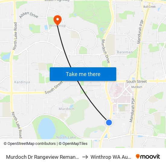 Murdoch Dr Rangeview Remand Centre to Winthrop WA Australia map