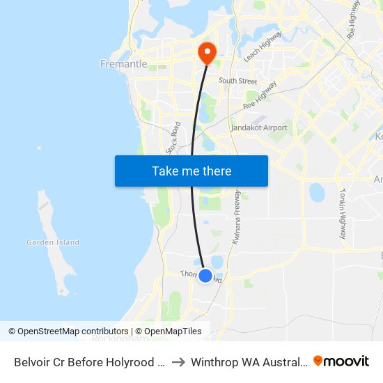 Belvoir Cr Before Holyrood Cl to Winthrop WA Australia map