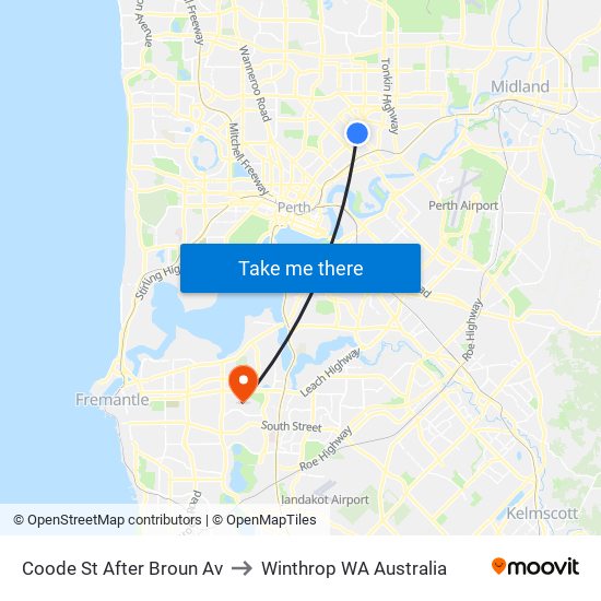 Coode St After Broun Av to Winthrop WA Australia map