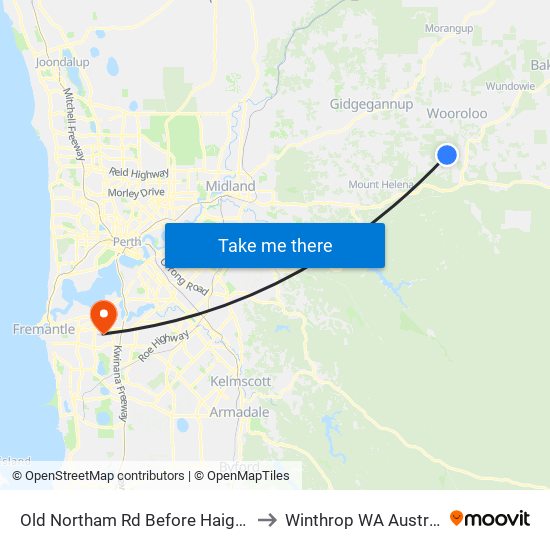 Old Northam Rd Before Haigh Rd to Winthrop WA Australia map