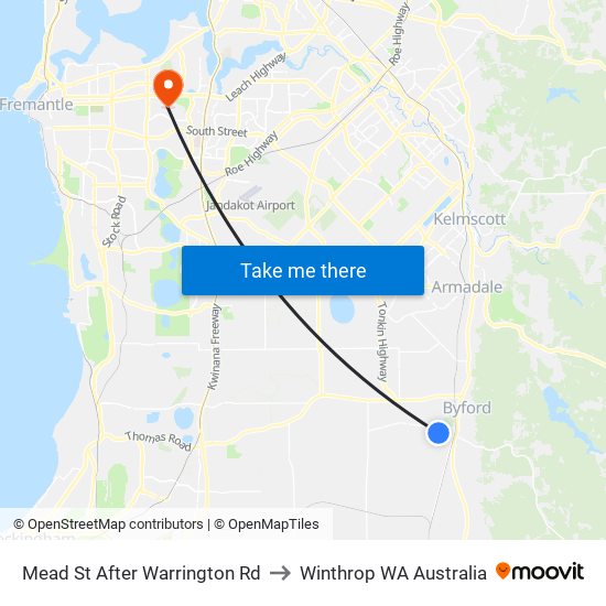 Mead St After Warrington Rd to Winthrop WA Australia map
